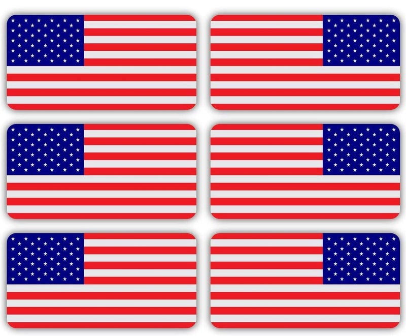 6 pcs Hard Hat American Flag Stickers, Reflective USA Mirrored Hardhat Flag Decals, Tactical Morale Military Gear USA American Flag Helmet Toolbox